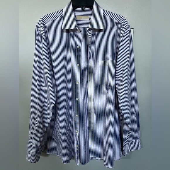 MICHAEL KORS BUTTON DOWN REGULAR FIT MEN'S LONG SLEEVE DRESS SHIRT LRG (16)34/35 - Picture 6 of 16
